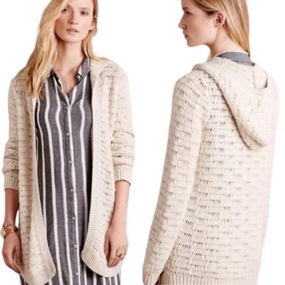 Anthropologie sleeping on snow cream‎ mohair open knit sweater cardigan medium - Picture 1 of 6